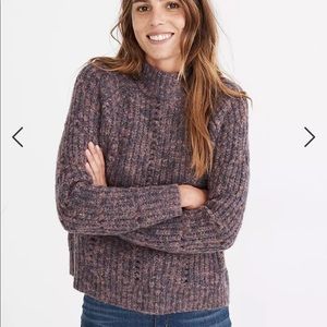 Madewell pointelle mockneck pullover sweater Size Small
